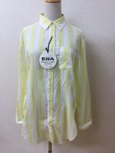 RNA tag attaching! yellow . white. fat stripe shirt height length . size M