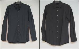 ☆JOSEPH HOMME・DKNY 長袖 シャツ 2枚 セット メンズ 50（LL程度）・Lサイズ ネイビー 紺 ブラック 黒 ジョセフ オム・ダナキャラン