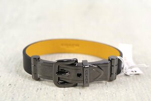 未使用 COACH Wide Two Tone Buckle Bracelet コーチ レザー ブレスレット ブラック