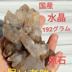 長野県　天然水晶　栗生水晶山産　水晶　原石　192グラム　早い者勝ち　