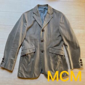 MCM エムシーエム テーラードジャケット カーキ グレージュ M 3ボタン ジャケット 紳士 メンズ フォーマル アンティーク