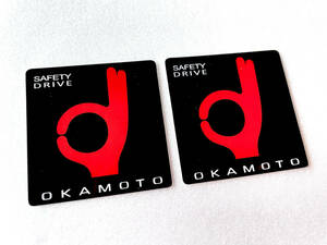 ２枚セット オカモトステッカー 赤 (ミニ) OKAMOTO OK レディース 旧車會 単車 暴走族 昭和 レトロ レア Z1 Z2 当時物 Z