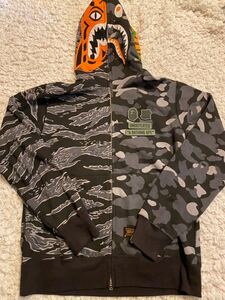 【新年売切】【新古品】【1円スタート】A BATHING APE / BAPE x UNDEFEATED Tiger Shark Half Full Zip Hoodie XL size シャーク 正規品 