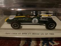 新品未開封！Sparkmodel「1/43 Team Lotus 43 BRM №1 Winner US GP 1966」/スパークミニカーロータスレーシングカー_画像5