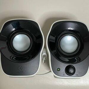1円〜 Logicool S-00109 ペアスピーカー ロジクール Stereo Speakers Z120 ホワイト 白 PCスピーカー 動作品 USB電源 ステレオ