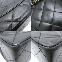 CHANEL シャネル チェーンショルダー ショルダーバッグ マトラッセ パリ限定 ラムスキン ブラック/350905【中古】_画像4