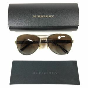 【バーバリー】基準内 BURBERRY サングラス ノバチェック ティアドロップ型 B 3080 ブラウン色 メンズ レディース 伊製 ケース付 送料520円