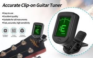  free shipping new goods clip tuner 360 times rotary dark stage also easily viewable black matic ( half sound unit ) guitar base violin ukulele 