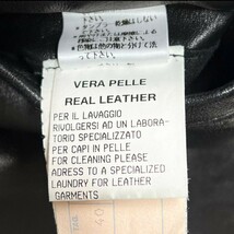 【極希少☆美品】DOLCE&GABBANA ドルチェアンドガッバーナ ロング レザーコート 本革 裏レオパード柄 Aライン VERA PELLE ブラック 黒_画像7