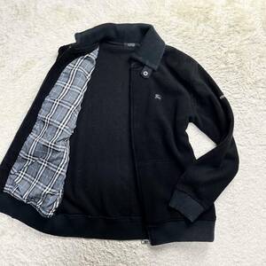 【希少】 Burberry Black Label バーバリー ブラックレーベル ドンキー ノバチェック メンズ フリース ブルゾン ジャケット ブラック L相当