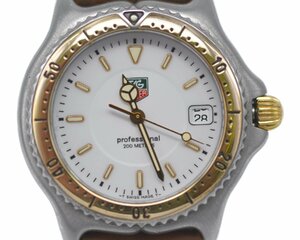 [中古品] 稼働品【TAG Heuer】タグホイヤー セル プロフェッショナル200ｍ K18ベゼル ホワイト文字盤 WI1250 クォーツ 純正バックル 中古品