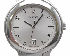 [美品] 稼働品【GUCCI】グッチ 8900M 最高級モデル メンズサイズ クォーツ シルバー文字盤 動作OK 中古品 箱付