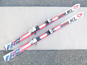 (S)◎ジャンク　VOLKL/フォルクル　スキー板　RTM75　173cm　板＋ビンディングセット　ホワイト×レッド　年式不明　＠１６０※同梱不可