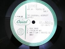 S) 見本盤！ The Cannonball Adderley Quintet 「 Why Am I Treated So Bad！ 」 LPレコード ペラジャケ CP 8217 @80 (J-4)_画像8