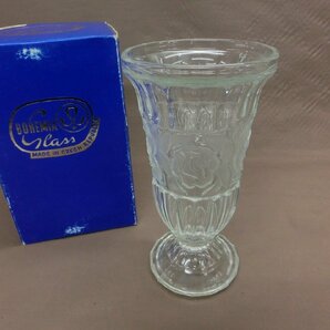 【WU-0001】BOHEMIA ボヘミアガラス グラス クリスタル 花瓶 花器 フラワーベース 飾り インテリア 現状品【千円市場】の画像1