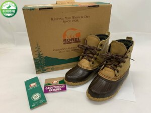 【N2-1127】SOREL ソレル レザー スノーブーツ ビーンブーツ型 レディース サイズUS6 キャンプ 登山 外箱付 現状品【千円市場】