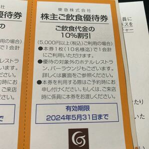 東急株主優待☆東急ホテルズご飲食優待券10％引きの画像1