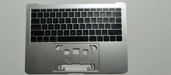 ★動作確認済み★Macbook Pro 2016、2017 13インチTouchbar非搭載モデルA1708用JIS配列キーボード及びパームレスト（シルバー色）②