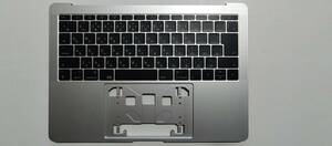 ★動作確認済み★Macbook Pro 2016、2017 13インチTouchbar非搭載モデルA1708用JIS配列キーボード及びパームレスト（シルバー色）　③