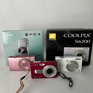 □【500円スタート】Nikon COOLPIX S6200 / CASIO EXILIM EX-Z50 / Canon IXY 630 コンパクトデジタルカメラ 3点まとめ売り デジカメ 