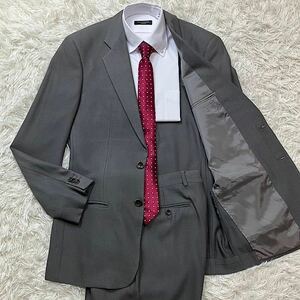 【美品】アルマーニコレッツォーニ ARMANI COLLEZIONI スーツ セットアップ シルク ウール グレー 48 L相当