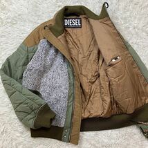 【奇跡のほぼ未使用】ディーゼル DIESEL ボンバージャケット ブルゾン ボア 切替 キルティング リブ L 実寸XL相当_画像1