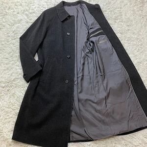 希少XL 【極美品】ヒューゴボス HUGO BOSS ステンカラーコート PIACENZA カシゴラ アンゴラ ウール 高級生地 グレー 52 XL相当