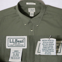 アメリカ購入品 USED品 L.L.Bean エルエルビーン ビックサイズ ボタンダウン シャツ カーキ XL_画像9