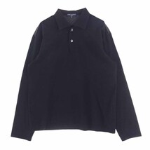 COMME des GARCONS HOMME コムデギャルソンオム AD2007 HT-T034 ヨーク切替 バイアスストライプ 長袖 ポロシャツ ブラック系 XS【中古】_画像1