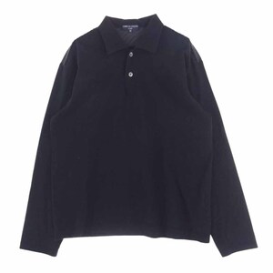 COMME des GARCONS HOMME Comme des Garcons Homme AD2007 HT-T034 yoke переключатель диагональный полоса рубашка-поло с длинным рукавом оттенок черного XS[ б/у ]