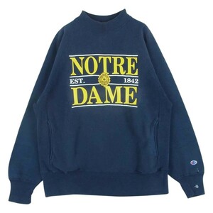 Champion チャンピオン 90s ヴィンテージ 刺繍タグ NOTREDAME ハイネック リバースウィーブ スウェット トレーナー L【中古】