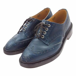 Tricker's トリッカーズ m5633 BOURTON バートン ウィングチップ ドレス シューズ レザー シューズ ネイビー系 UK 8【中古】