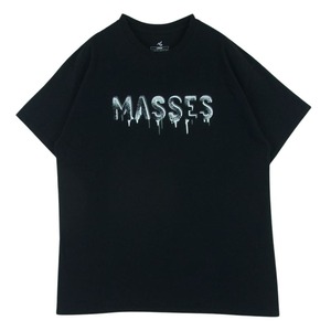 マシス MASSES ドリッピング3Dフォント ロゴプリント 半袖 Tシャツ 日本製 ブラック系 L【美品】【中古】