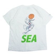 WIND AND SEA ウィンダンシー × SPACE JAM スペース ジャム 25周年 BUGS BUNNY-SEA S/S TEE プリント 半袖 Tシャツ M【中古】_画像2