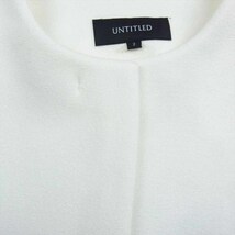 アンタイトル UNTITLED 153-44201 ダブルジョーゼット ノーカラー ジャケット ホワイト系 2【極上美品】【中古】_画像3