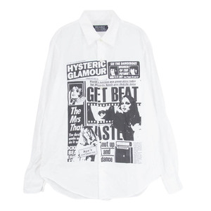 HYSTERIC GLAMOUR Hysteric Glamour 02213AH11 DAILY HYSTERIC regular color long sleeve shirt white group S[ used ]