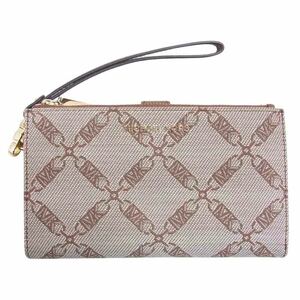 Michael Kors マイケルコース 32S3GJ6W4J Adele Empire Logo Jacquard Smartphone Wallet ロゴ 長財布 ウォレット ブラウン系【中古】