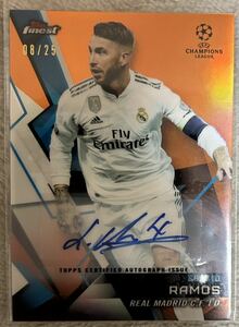 TOPPS FINEST CERTIFIED AUTOGRAPH ISSUE SERGIO RAMOS REAL MADRID Auto セルヒオ・ラモス　サインカード　