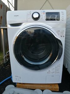NI010265◆IRIS OHYAMA アイリスオーヤマ◆ドラム式洗濯機 HD71-W/S 2021年製 左開き 斜型 洗濯7.5kg 温水洗浄 ほぐし脱水 カビ取り機能