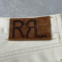 RRL ダブルアールエル ピケパンツ 刺繍ロゴ レザーパッチ アイボリー W30_画像6