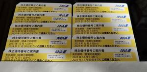 ANA 株主優待券10枚セット（～2024年11月末まで搭乗可能分）発送のみ。送料無料。
