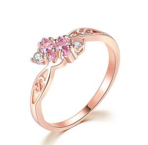 18KRGP top class CZ diamond zirconia ring ring pink gold 