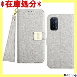 Fitaco OPPO A54 5G ケース手帳型 O ネット スタンド機能 衝撃吸収 全面保護 薄型 - 灰色 745