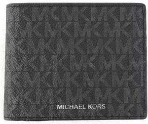 【美品】マイケルコース MICHAEL KORS 二つ折り財布 メンズ ブラック