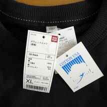 UNIQLO ユニクロ USAコットン 綿100% トレーナー スウェットシャツ 裏起毛 XLサイズ ブラック 新品未使用 美品_画像6