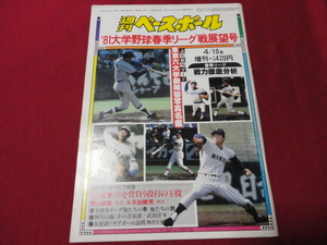 週刊ベースボール増刊　’81大学野球春季リーグ戦展望号