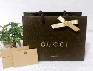 グッチ 「GUCCI」ショッパー 小物箱サイズ (3031) GG型押し 正規品 付属品 ブランド紙袋 ショップ袋 23×17×11cm マチ広め 折らずに配送