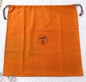 エルメス 「HERMES」バッグ保存袋 旧型（3357） 正規品 付属品 内袋 布袋 巾着袋 49×49cm オレンジ色