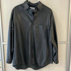 1円 希少 定価 74800円 グラフペーパー Graphpaper Sheep Leather Oversized Shirt 羊革 ラムレザー レザージャケット シャツ 21aw