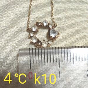 K10 4°c ネックレス 10金 貴金属 ゴールド ネックレス 金のネックレス 刻印あり カラーストーン ハート